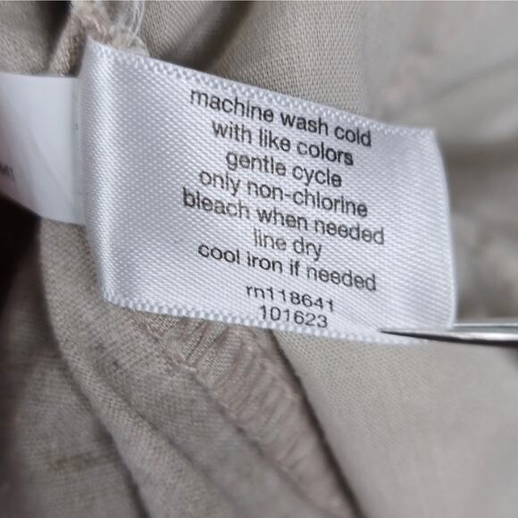 Lane Bryant Pants Womens Size 18 Linen Blend Elastic Waist Drawstring Pockets - Picture 8 of 14